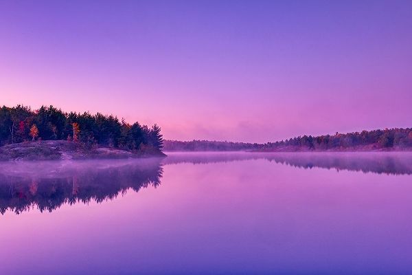 Canada-Ontario-Sudbury Dawn light on Lake Laurentian